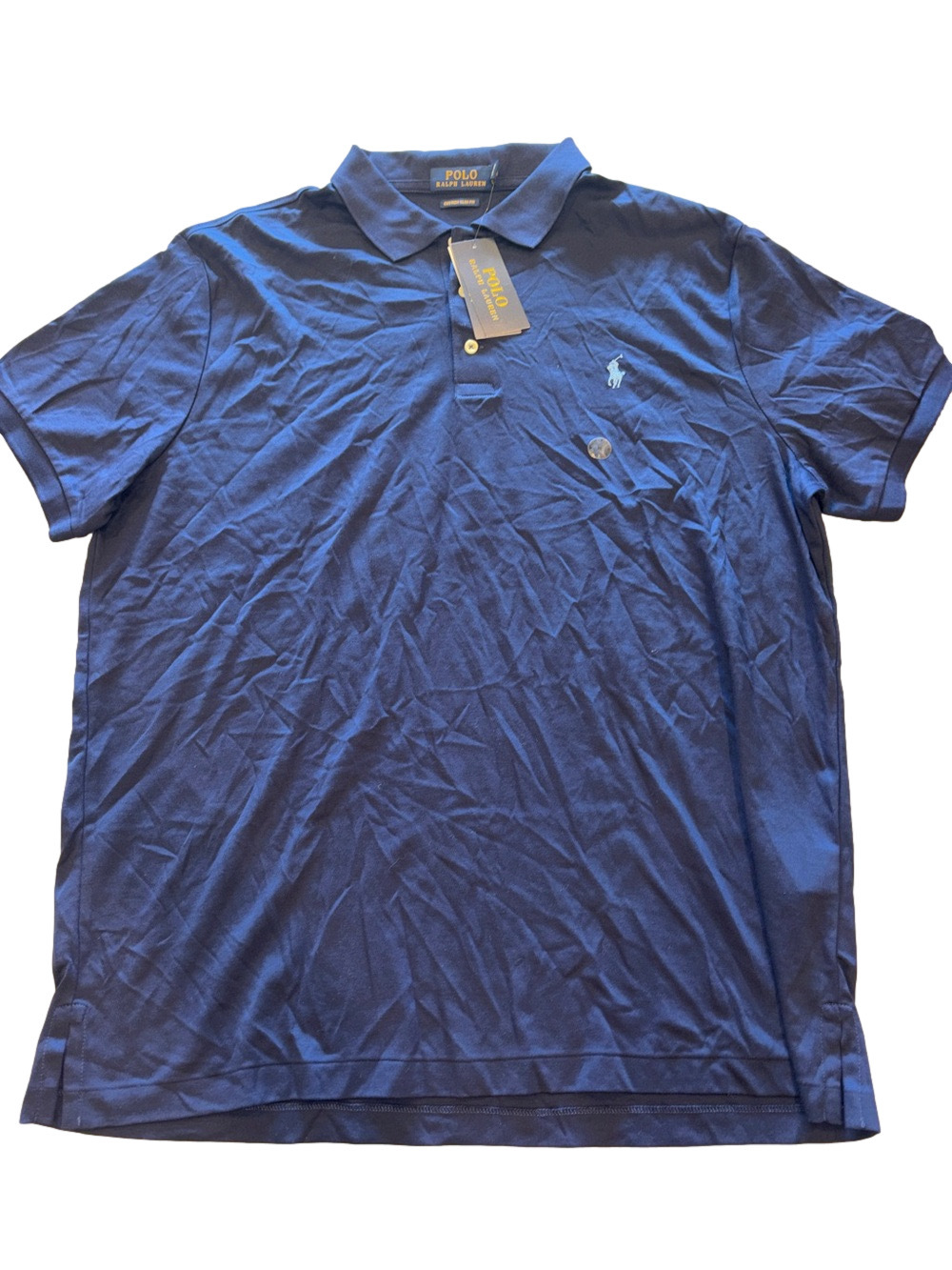 Polo Ralph Lauren NWT XL Navy Custom Slim Fit Golf Polo Shirt - Picture 3 of 4